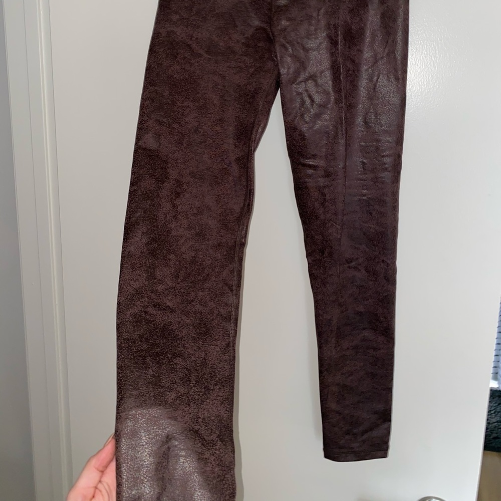 Aerie offline brown pleather leggings